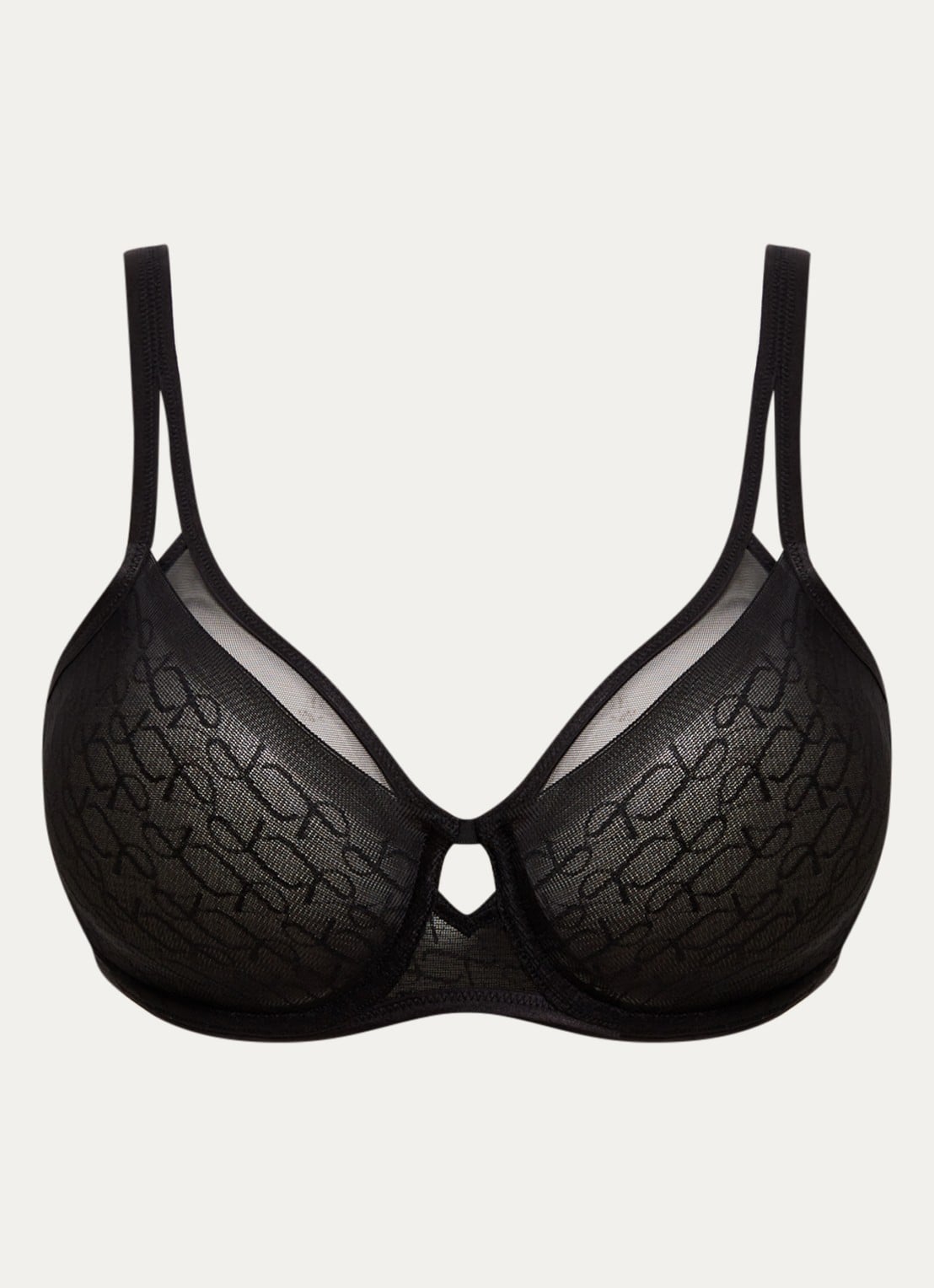 Triumph Signature Sheer minimizer beugel bh van mesh met print - voorkant 4 zwart