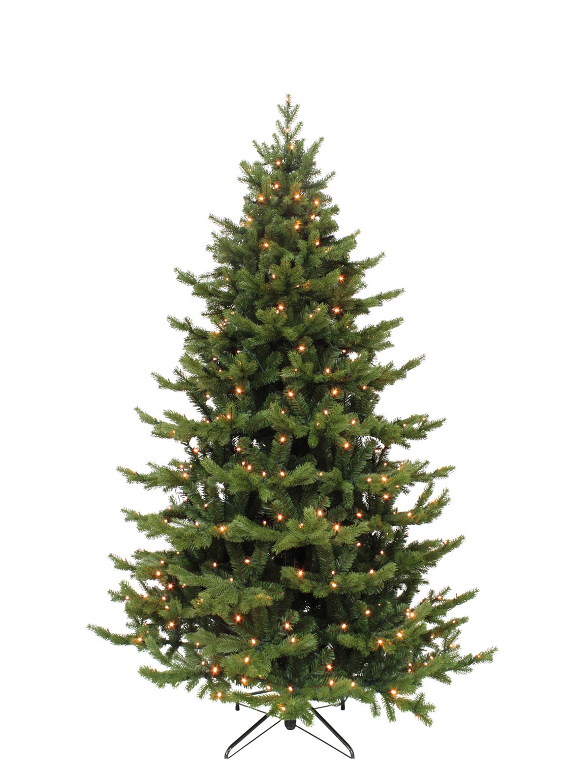 Triumph Tree Sherwood kunstkerstboom met LED verlichting 215 cm - voorkant 4 donkergroen