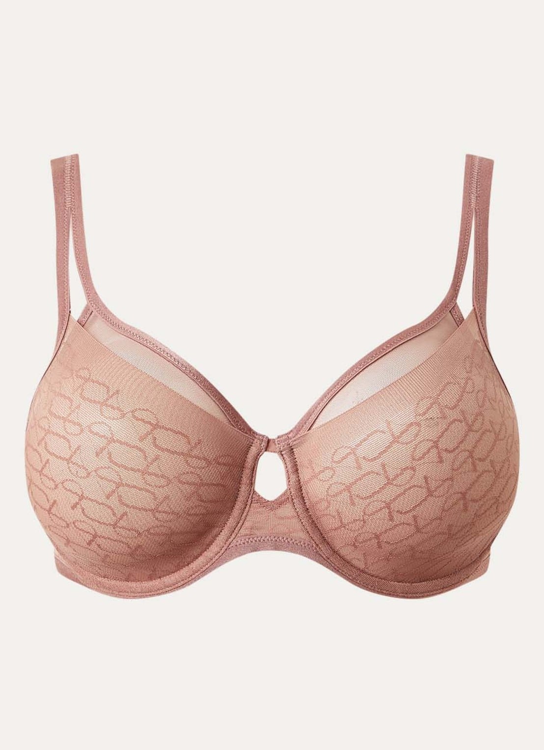 Triumph Triumph Signature beugel bh van mesh met overlay logoprint - voorkant 2 roestbruin