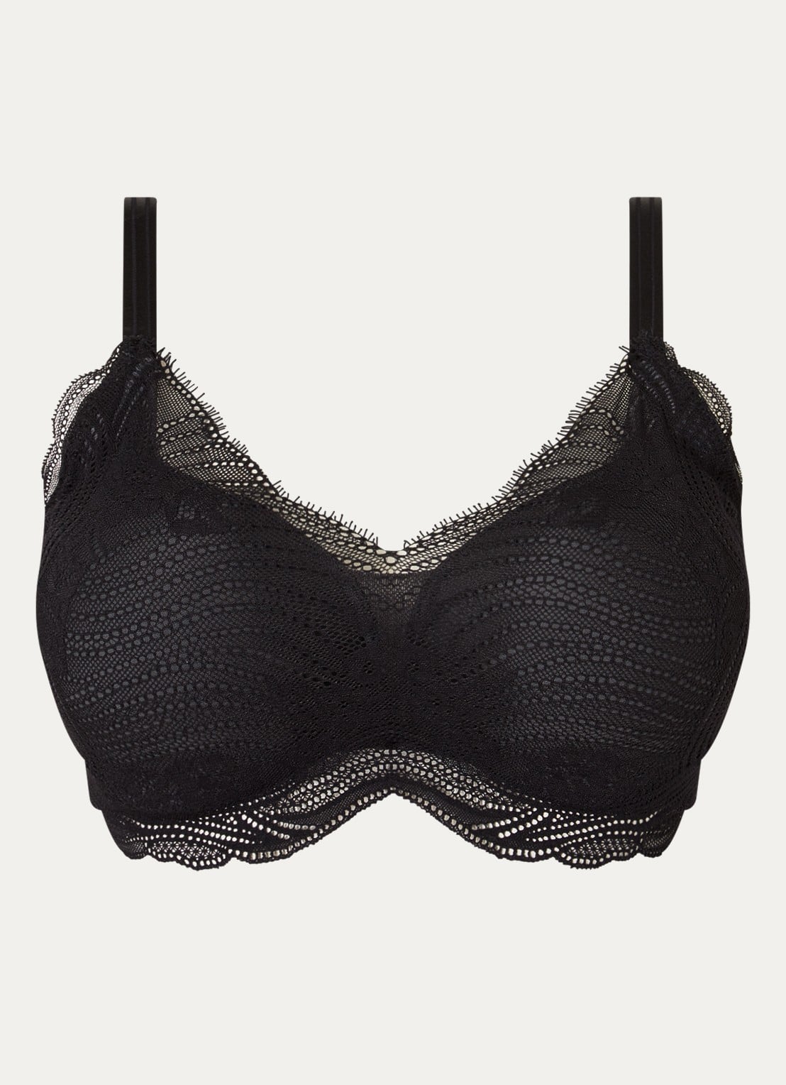 Triumph Voorgevormde bh met overlay van kant  - voorkant 4 zwart