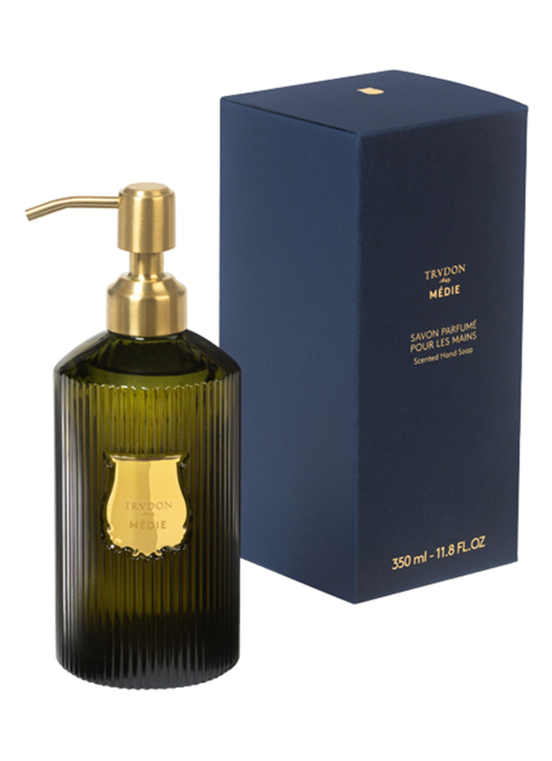 Trudon Médie handzeep 350 ml - voorkant 2 donkergroen
