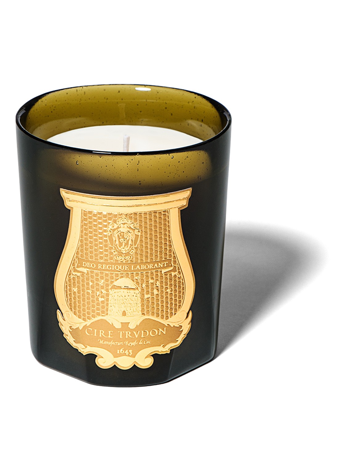 Trudon Spiritus Sancti geurkaars 270 gram - voorkant 2 olijfgroen