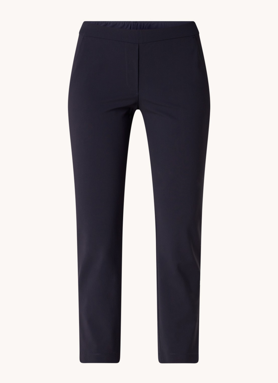 TRVL DRSS High waist slim fit pantalon van travelstof - voorkant 3 blauw