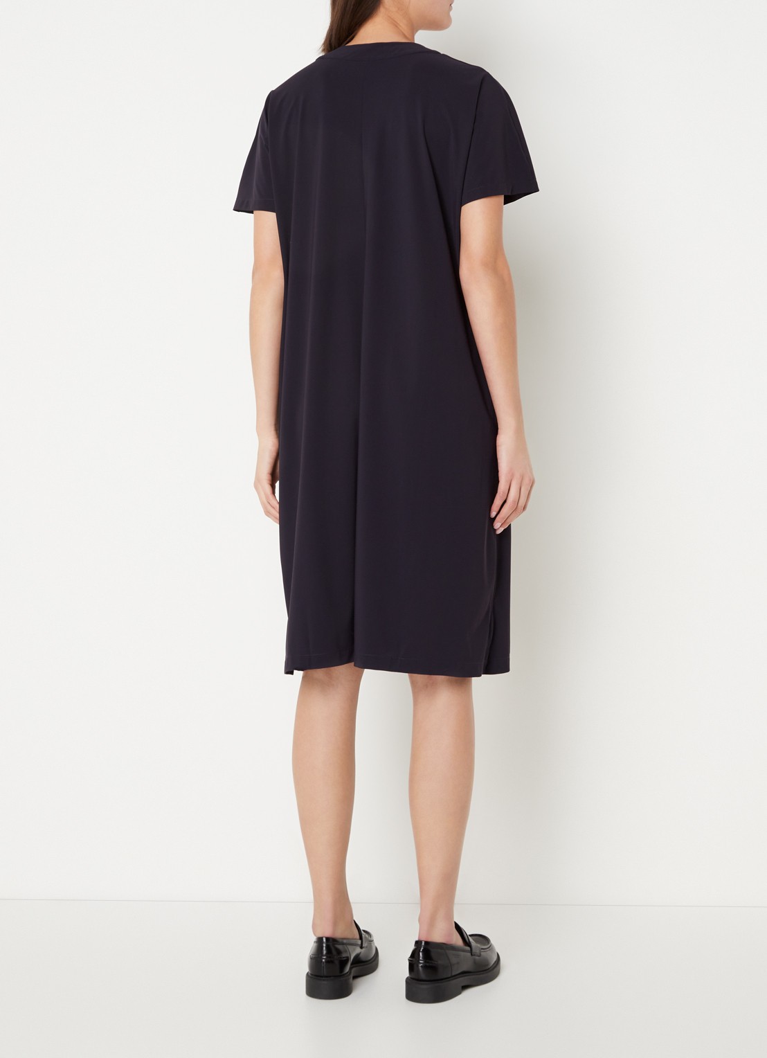 TRVL DRSS Midi jurk van travelstof  - achterkant 3 blauw