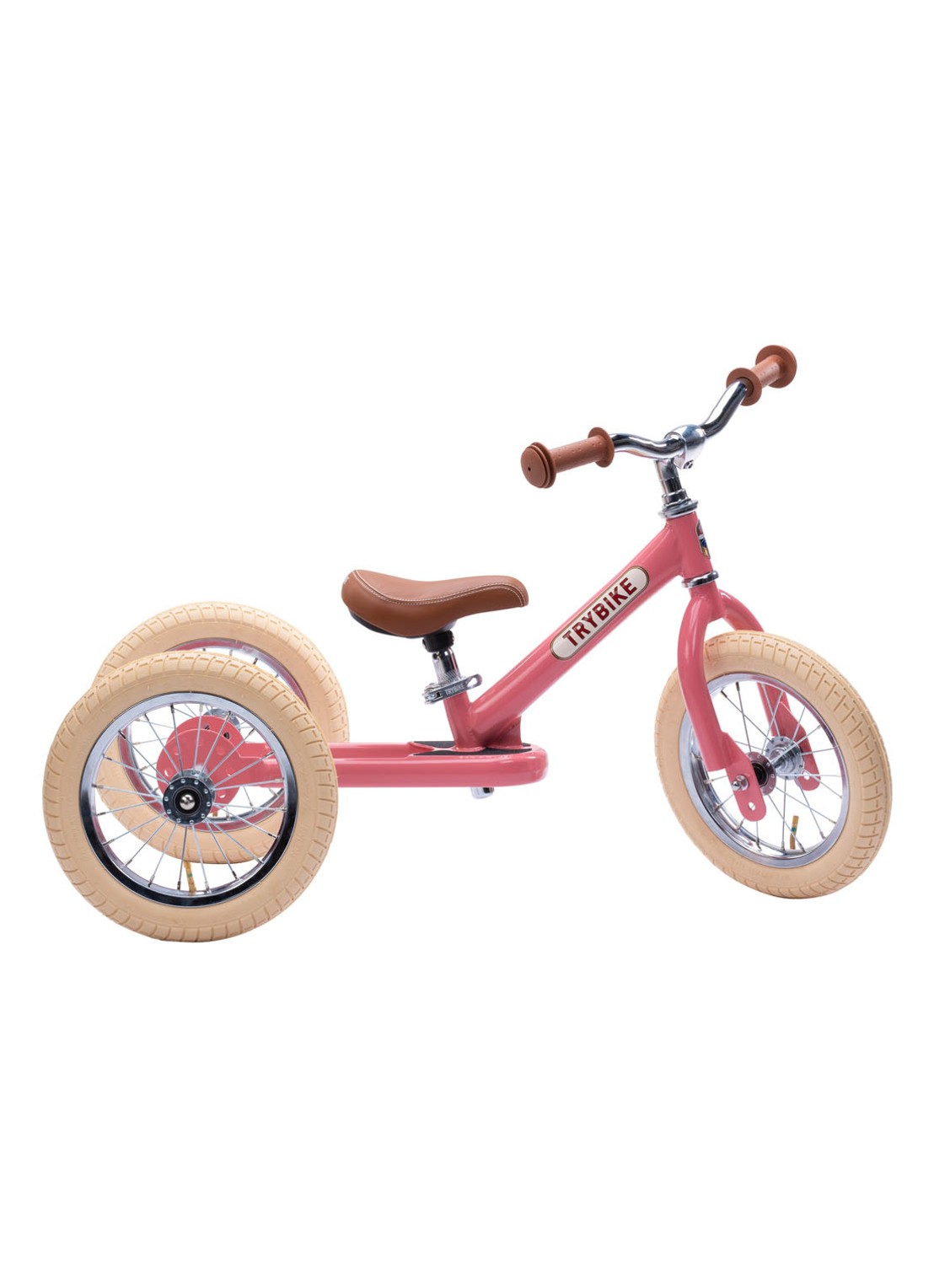 Trybike 2-in-1 loopfiets van staal - voorkant 5 roze