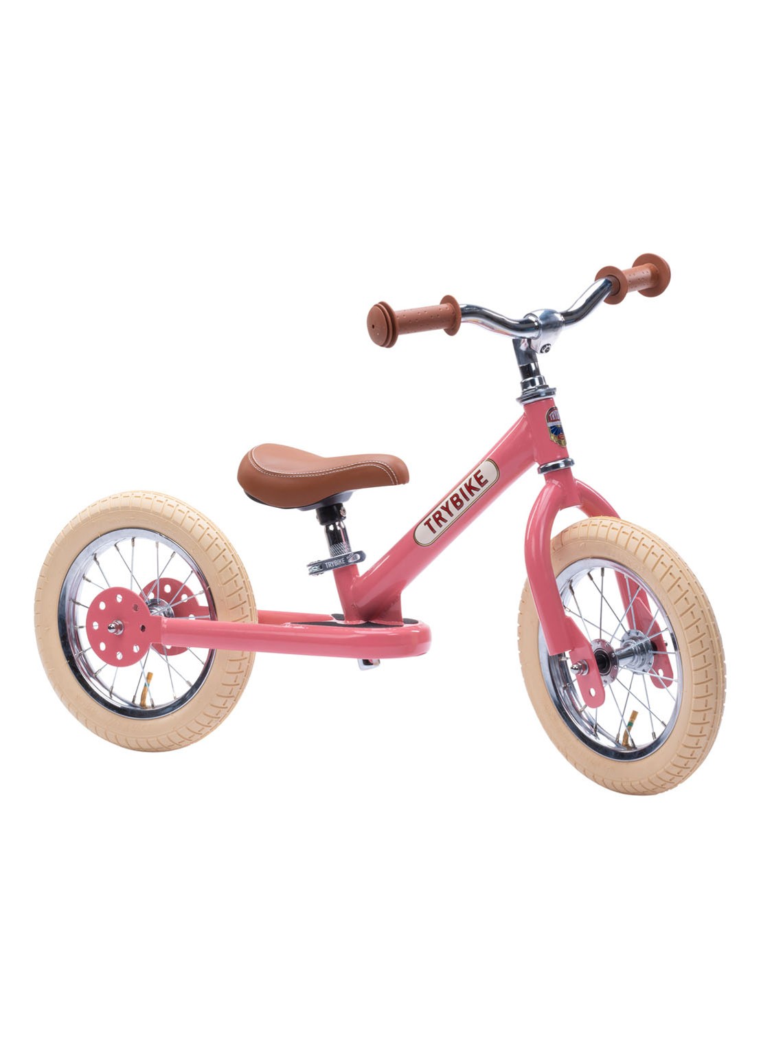 Trybike 2-in-1 loopfiets van staal - voorkant 6 roze