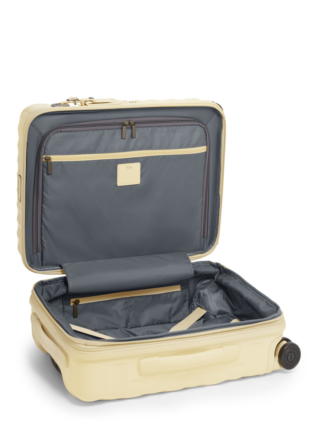 TUMI 19 Degree spinner 55 cm - voorkant 2 geel