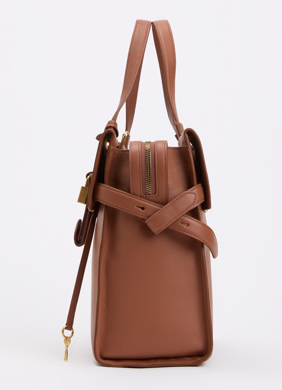 TUMI Agent Medium businesstas van leer met 13 inch laptopvak - unisex - detail 5 cognac