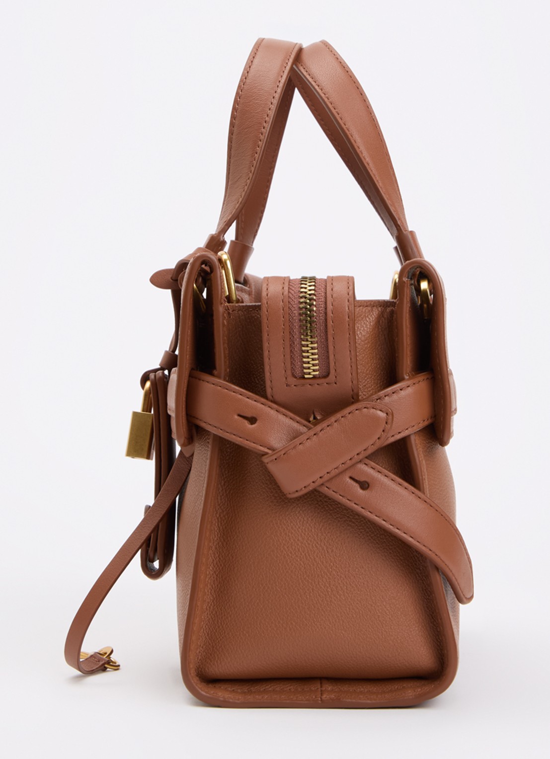 TUMI Agent Small handtas van leer - detail 6 steenrood