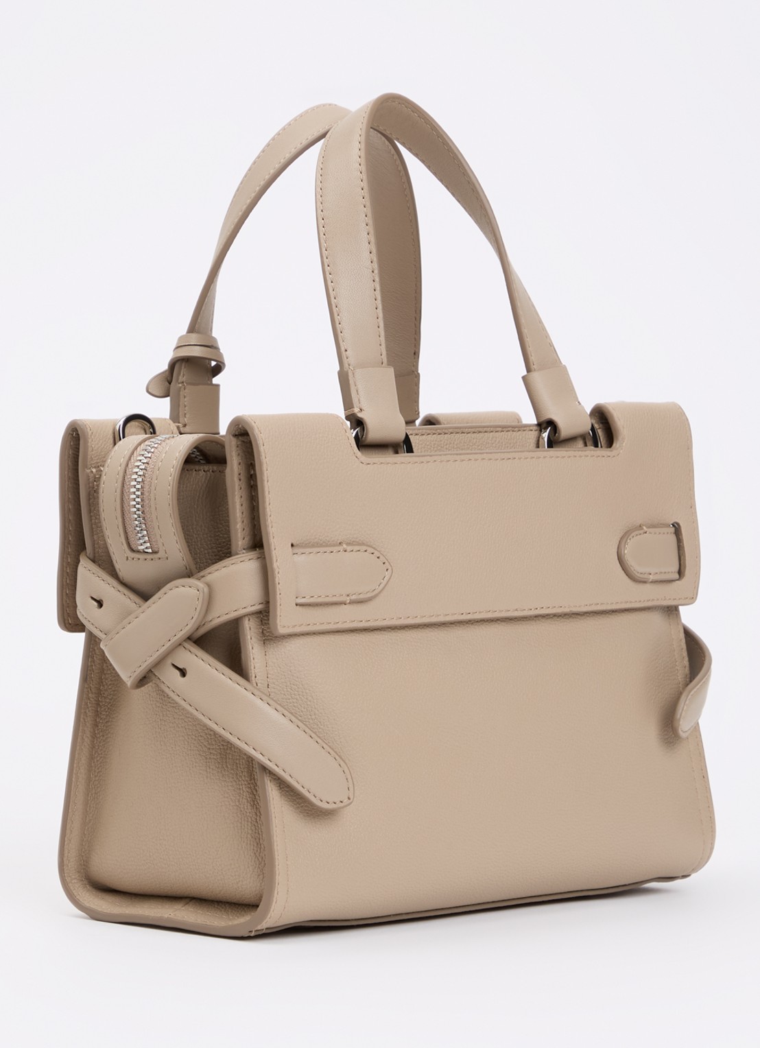 TUMI Agent Small handtas van leer - achterkant 3 beige