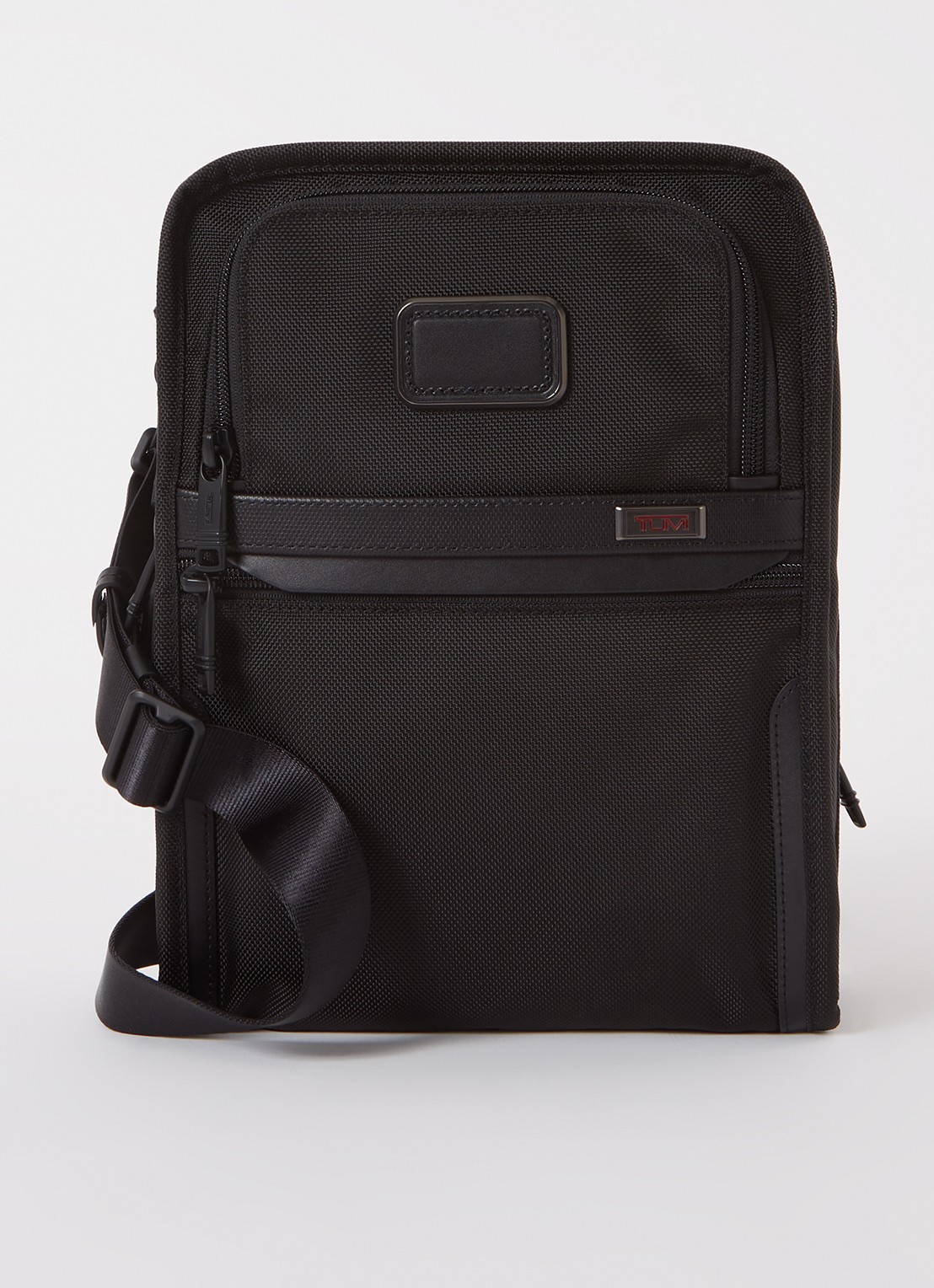 TUMI Alpha 3 Organizer crossbodytas met verstelbare schouderriem - voorkant 2 zwart
