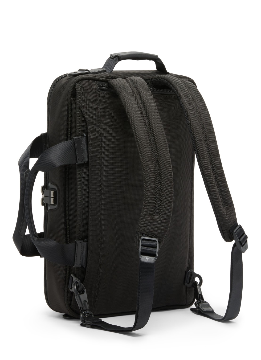 TUMI Alpha businesstas met leren details en afneembare schouderriem - voorkant 5 zwart