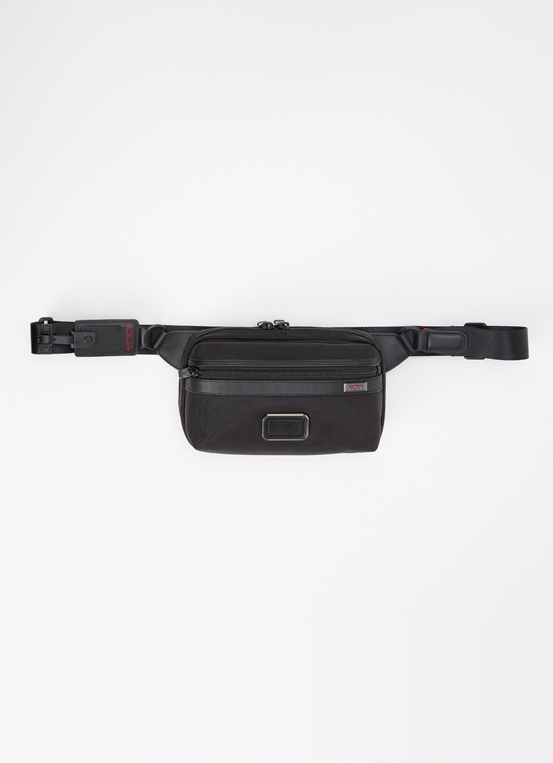 TUMI Alpha East West heuptas met leren details - voorkant zwart