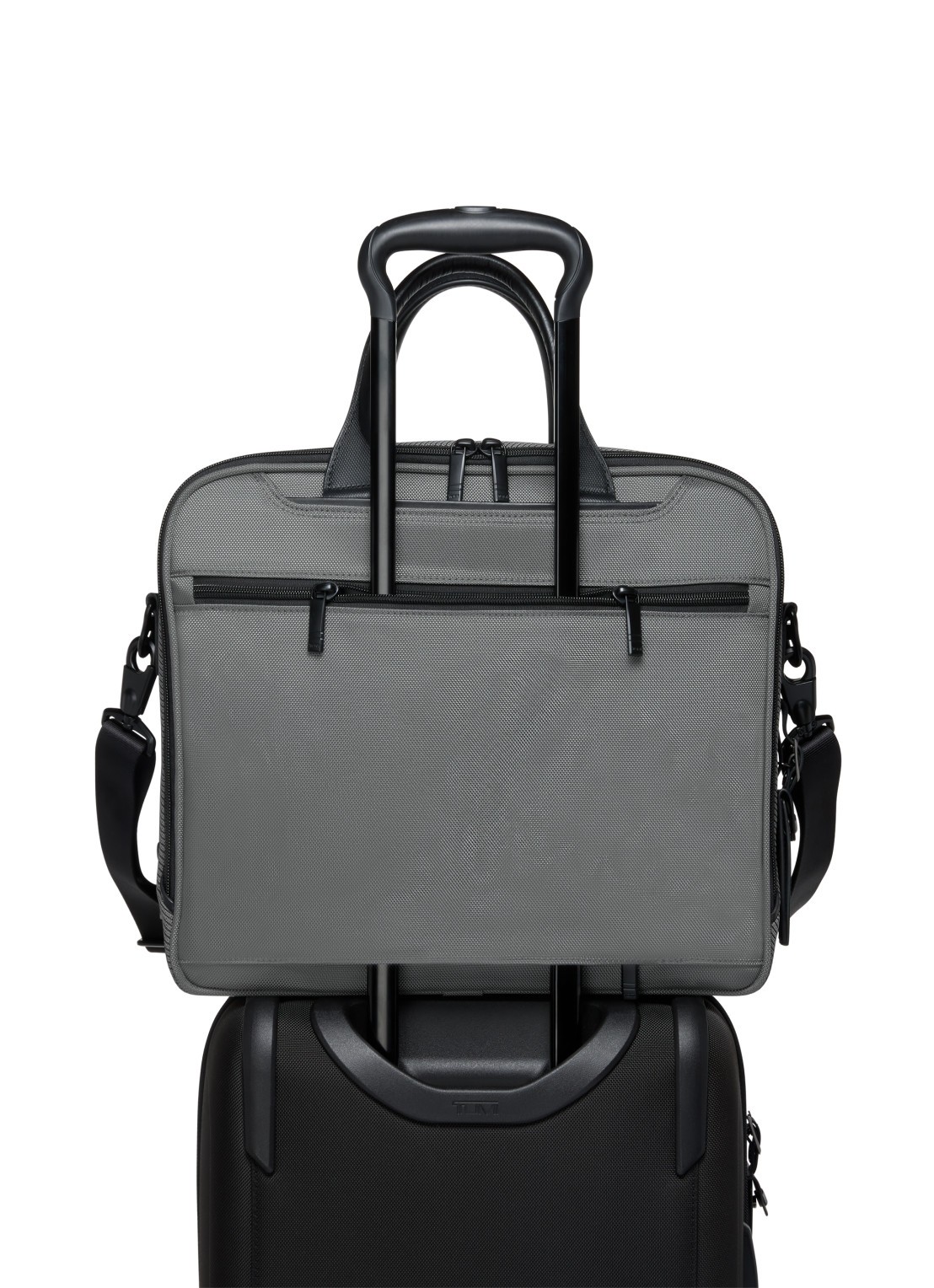 TUMI Alpha vergrootbare businesstas met 15 inch laptopvak - detail grijs