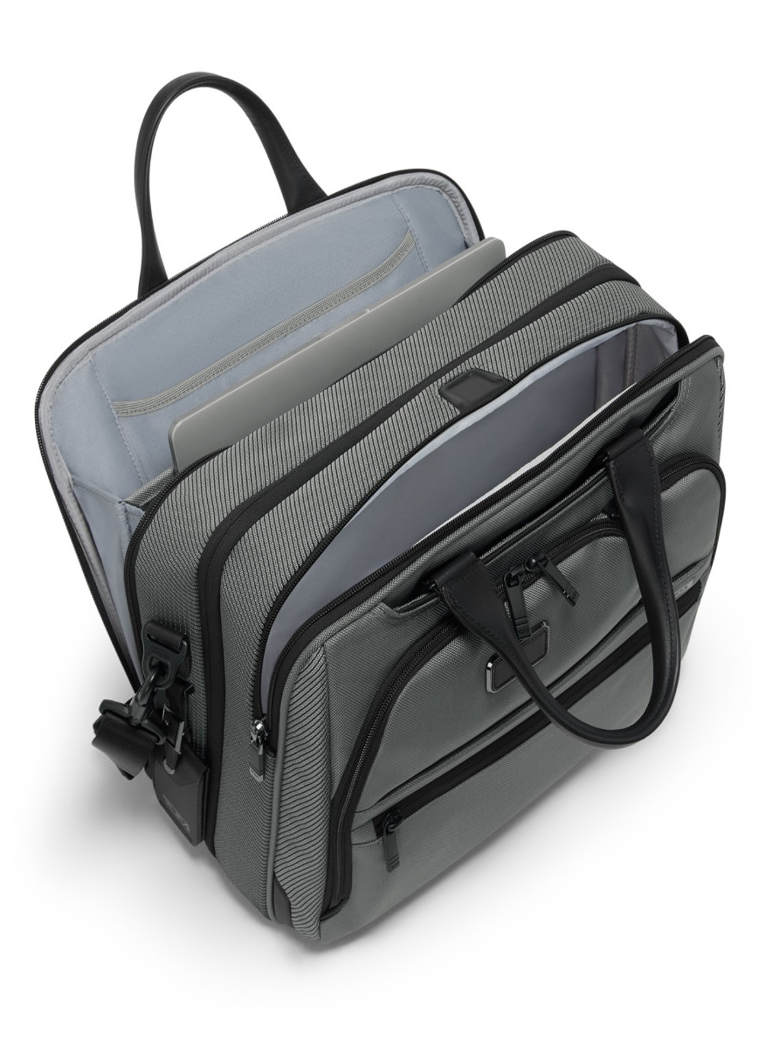 TUMI Alpha vergrootbare businesstas met 15 inch laptopvak - voorkant 7 grijs
