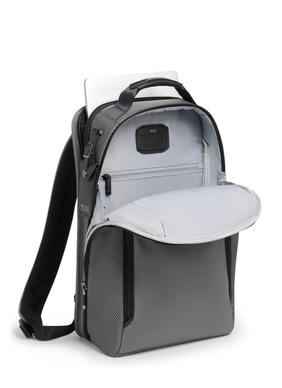 TUMI Alpha vergrootbare rugzak met 15 inch laptopvak - voorkant 5 grijs