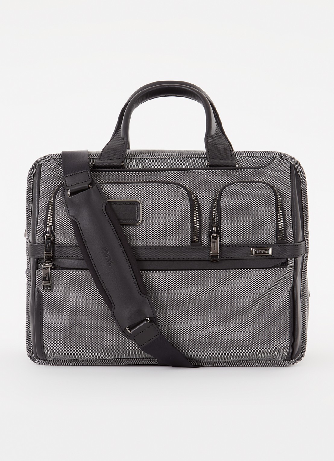 TUMI Alpha X businesstas met 15 inch laptopvak - voorkant 3 grijs