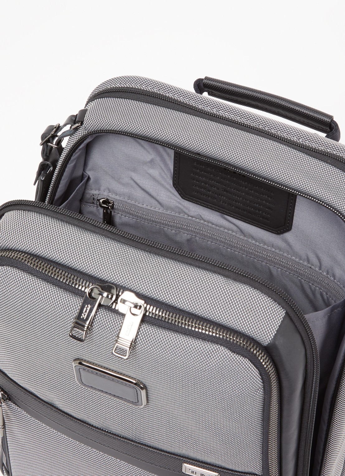 TUMI Alpha X Slim rugzak met 14 inch laptopvak - detail donkergrijs