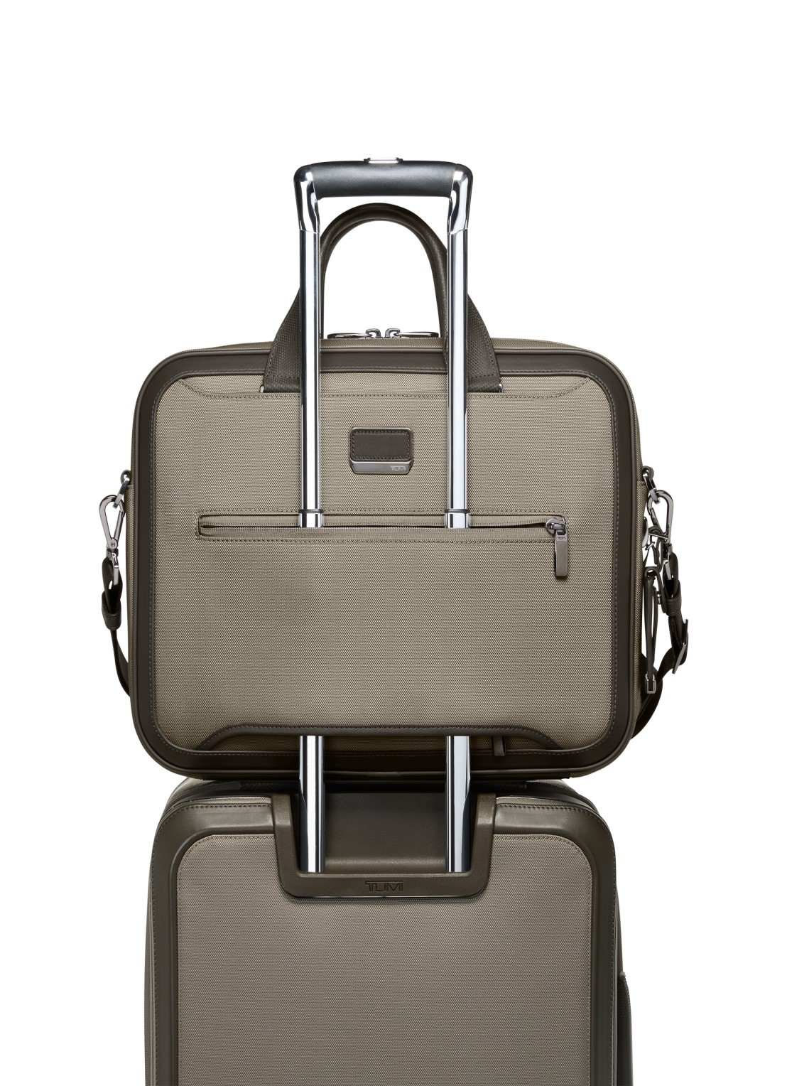 TUMI Arrive' Hannover businesstas met 15 inch laptopvak - achterkant 5 taupe