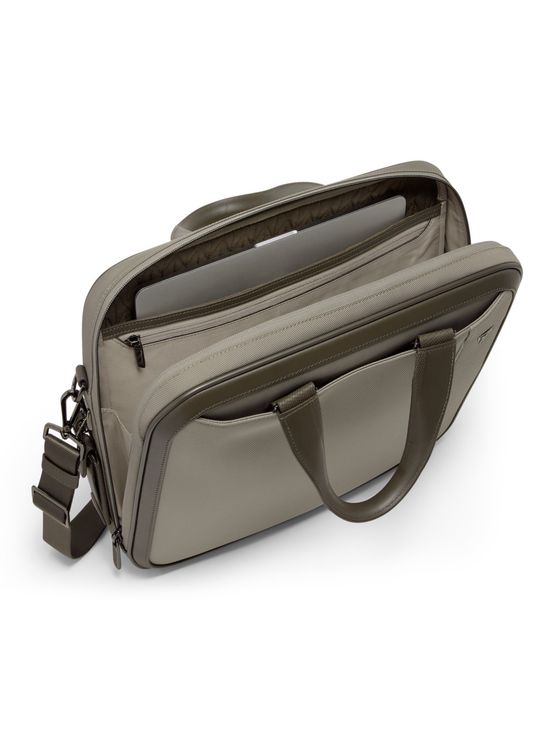 TUMI Arrive' Hannover businesstas met 15 inch laptopvak - voorkant 2 taupe