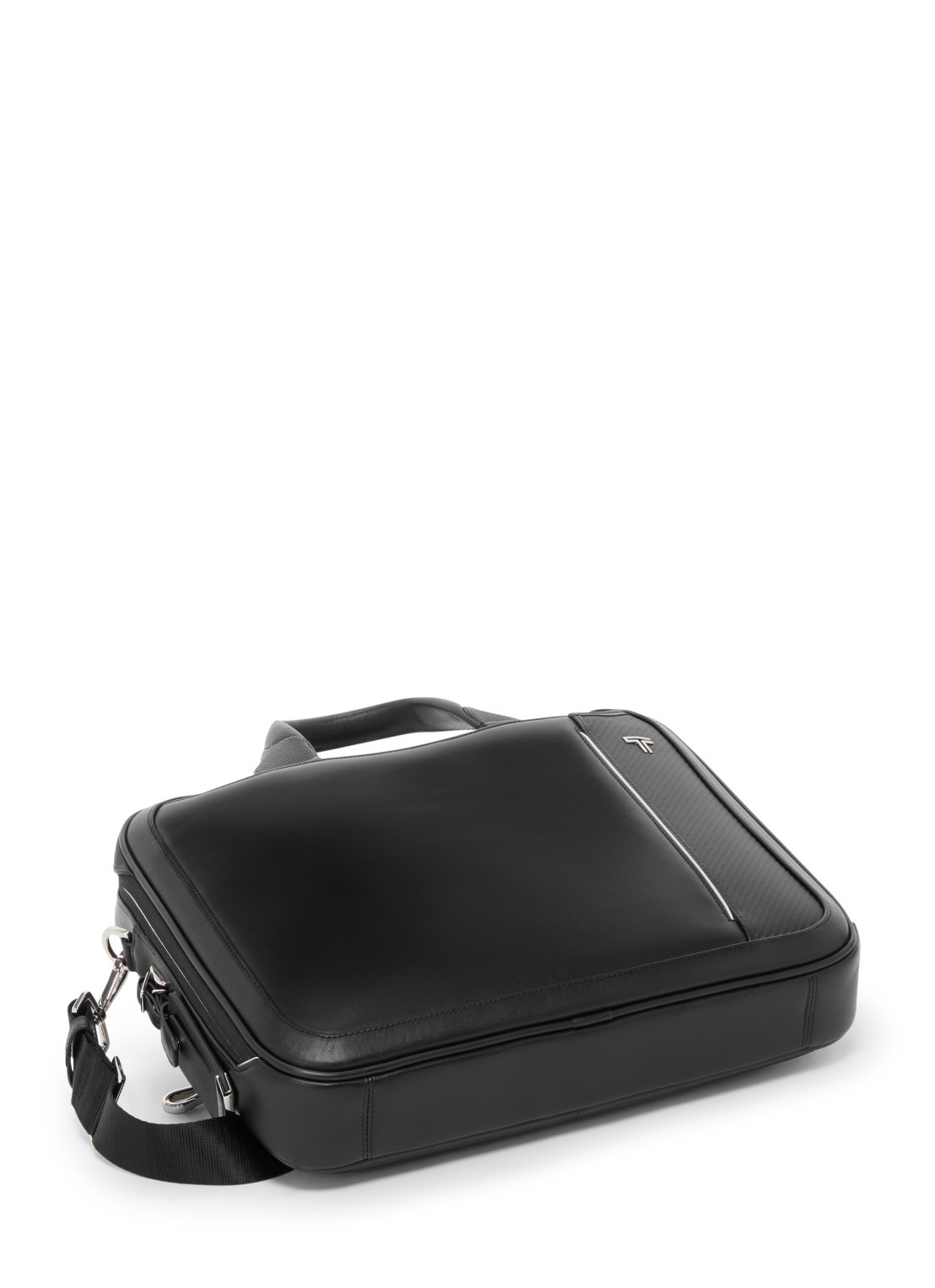 TUMI Arrive' Hannover businesstas van leer met 16 inch laptopvak - detail 3 zwart