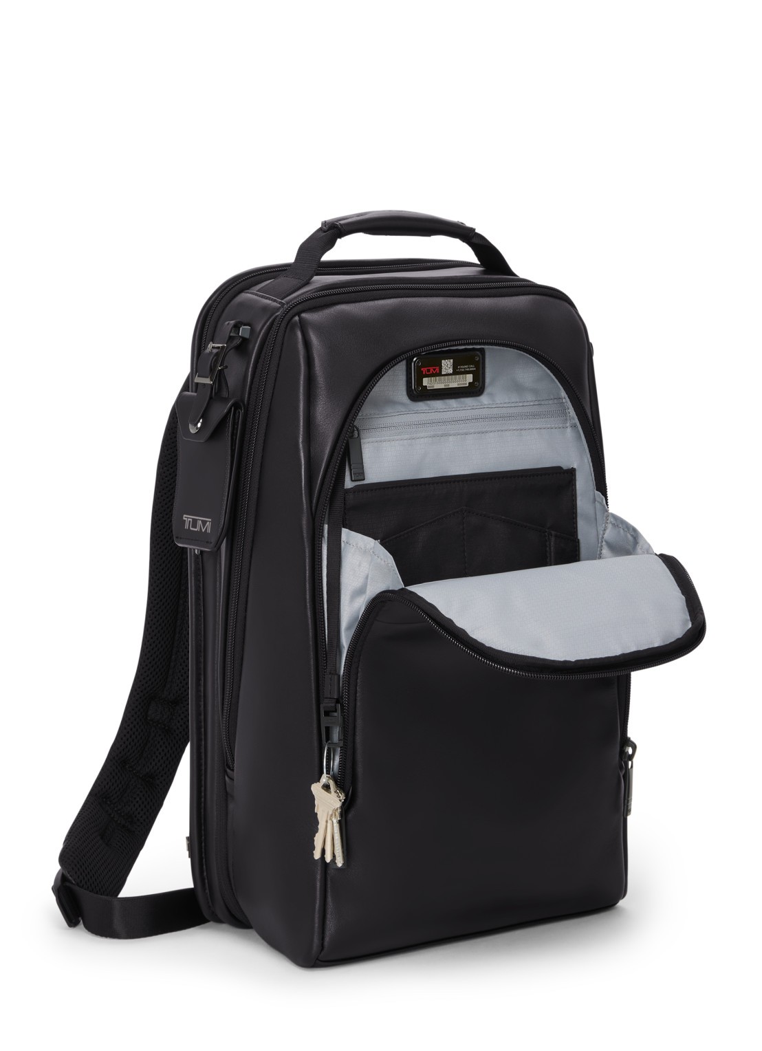 TUMI Businesstas van leer met 16 inch laptopvak - achterkant 6 zwart