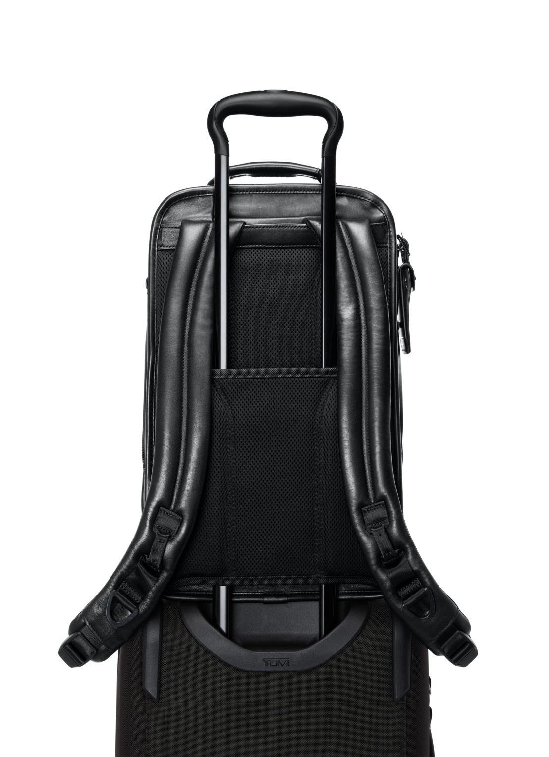 TUMI Businesstas van leer met 16 inch laptopvak - detail 3 zwart