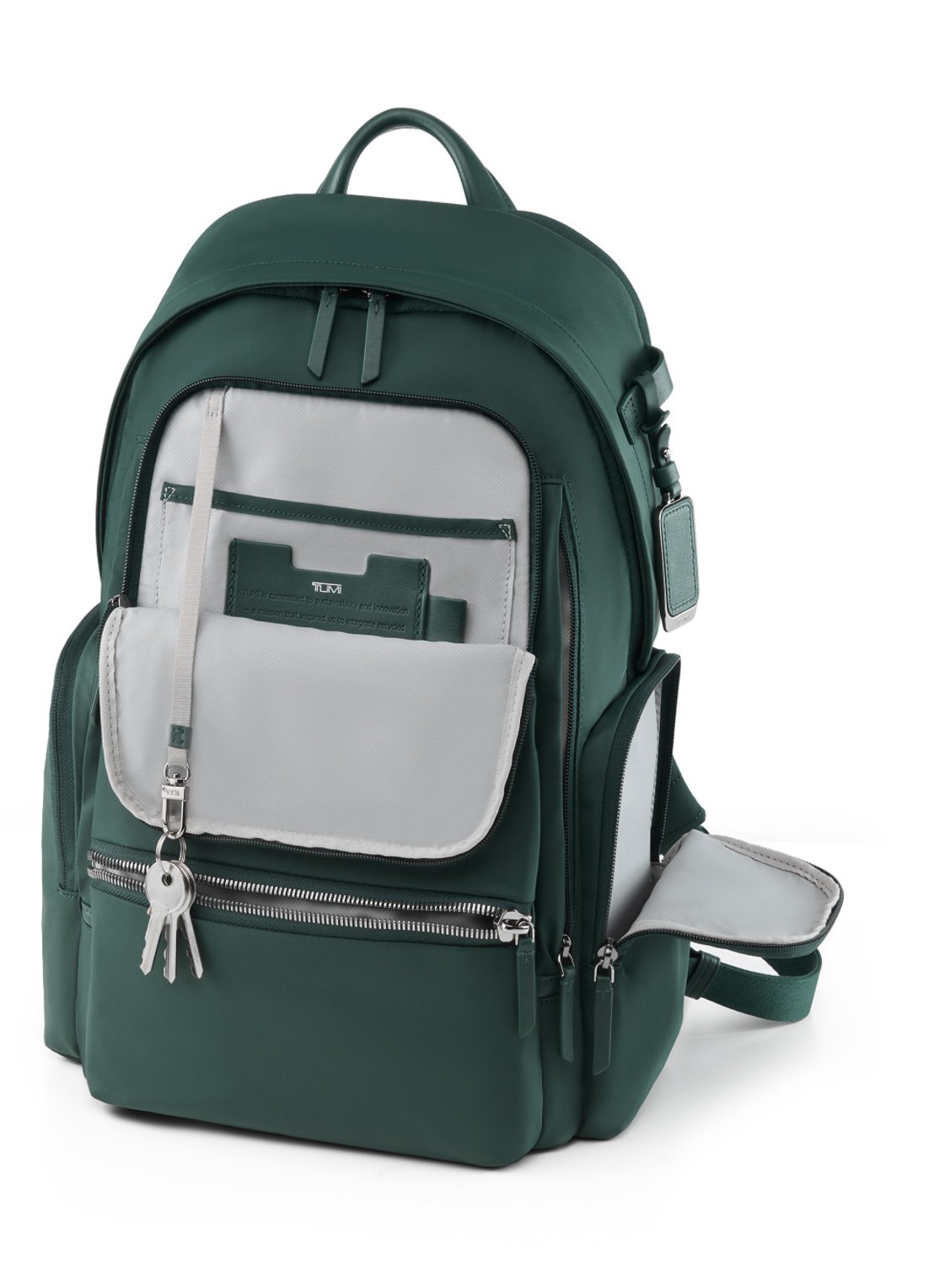 TUMI Celina rugzak met 16 inch laptopvak - achterkant 3 donkergroen