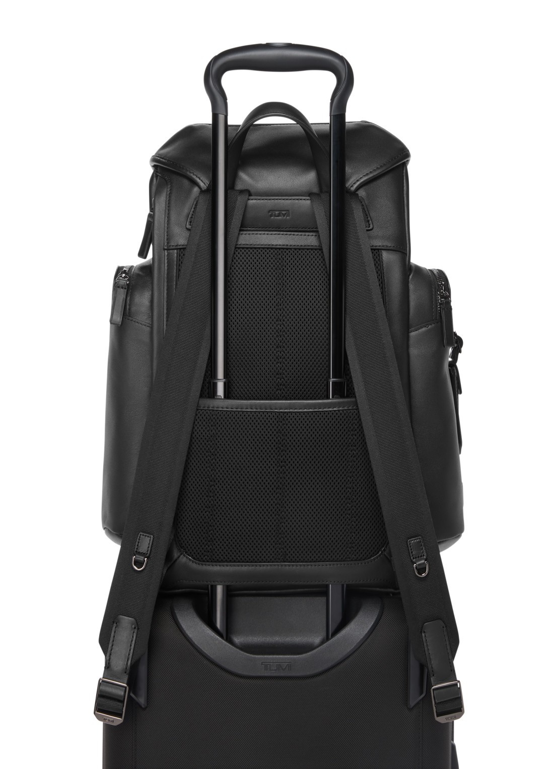 TUMI Griffen rugzak van leer met 13 inch laptopvak - detail 4 zwart