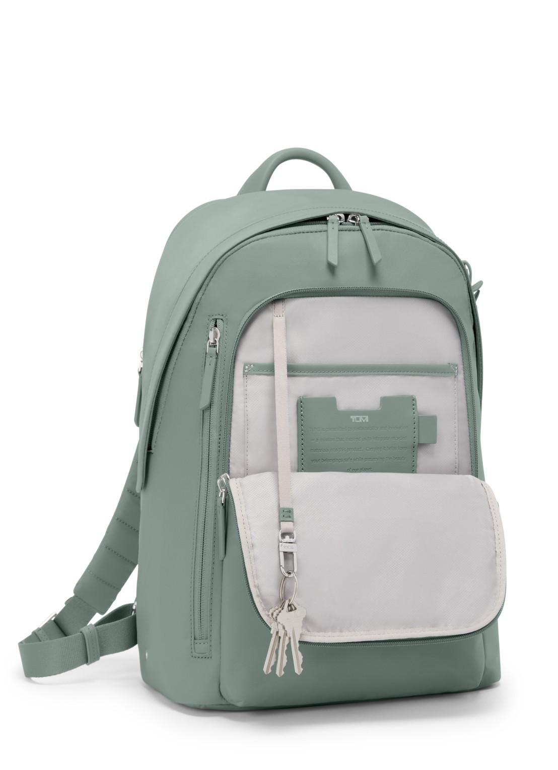 TUMI Halsey rugzak met 14 inch laptopvak - voorkant 4 groen