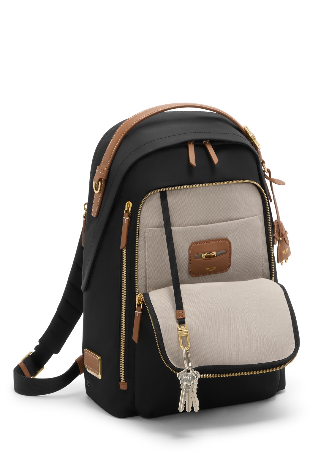 TUMI Halsey rugzak met 14 inch laptopvak - voorkant 3 zwart
