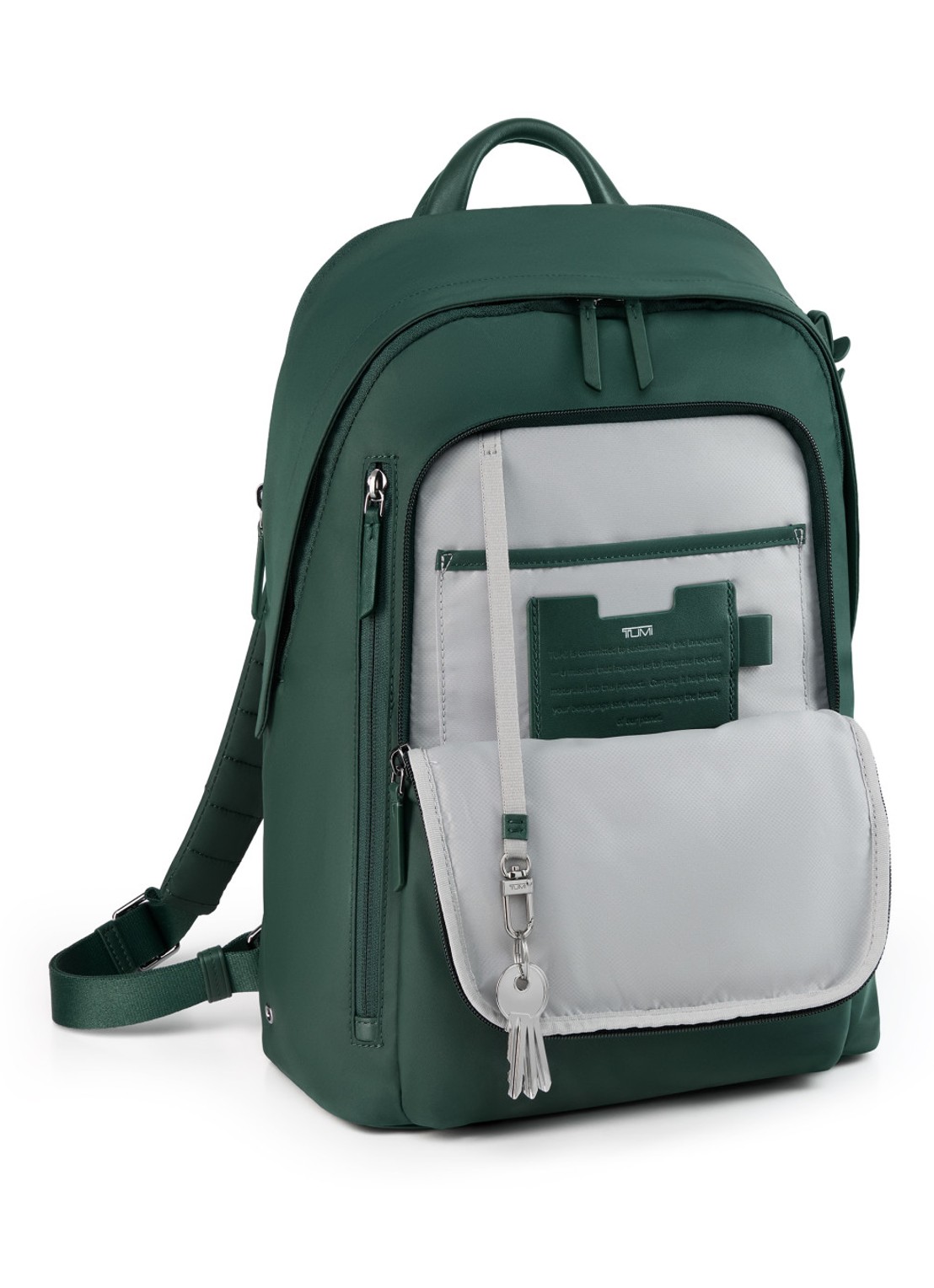 TUMI Halsey rugzak met 14 inch laptopvak - voorkant 5 donkergroen