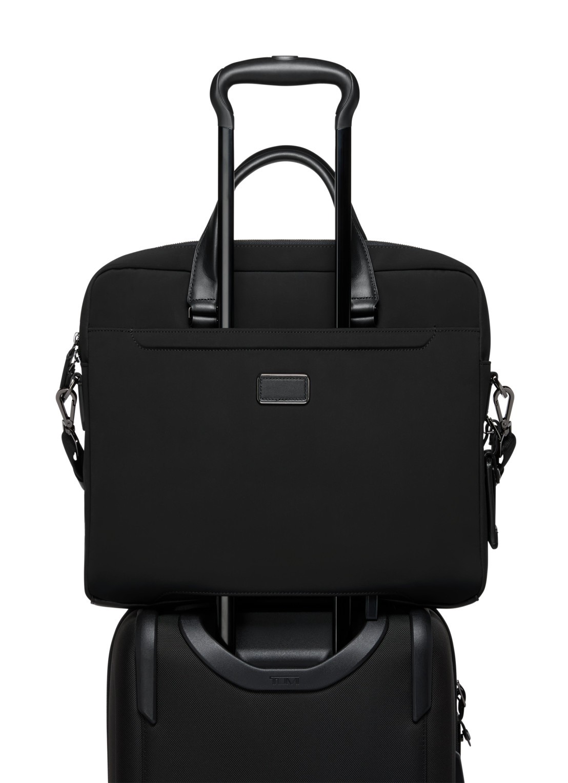 TUMI Harrison Avondale businesstas met 16 inch laptopvak - achterkant 2 zwart