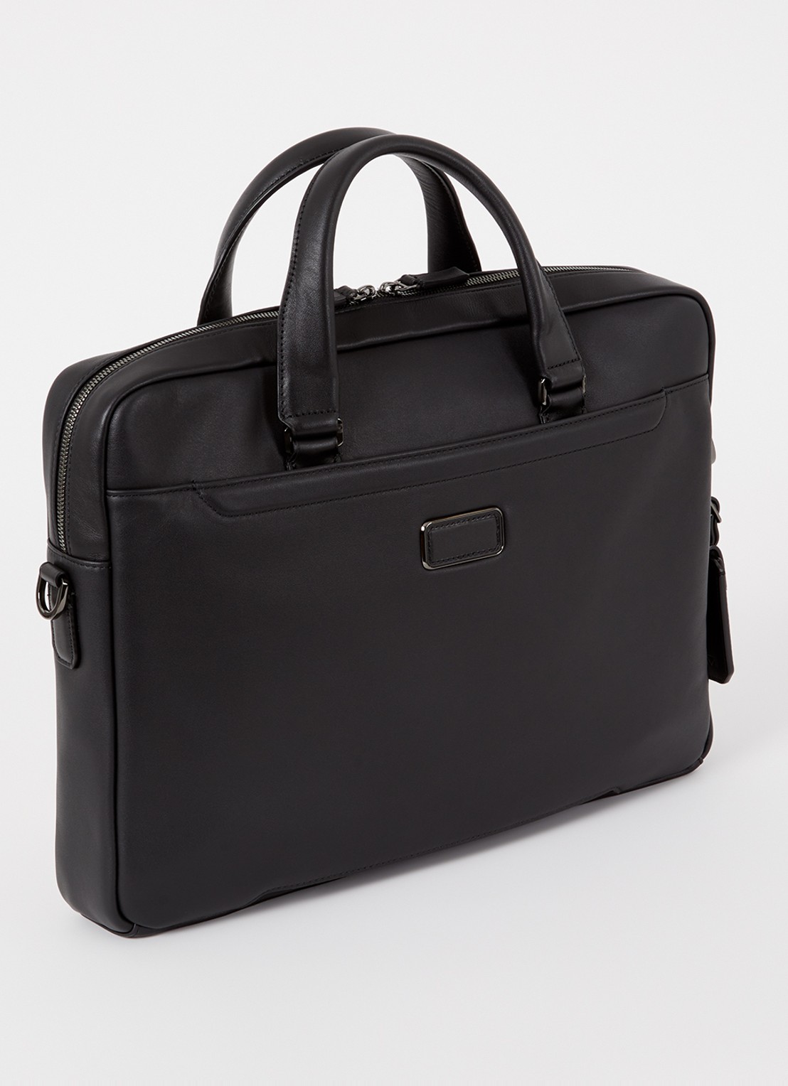 TUMI Harrison Avondale laptoptas van leer met 15 inch laptopvak - achterkant 2 zwart