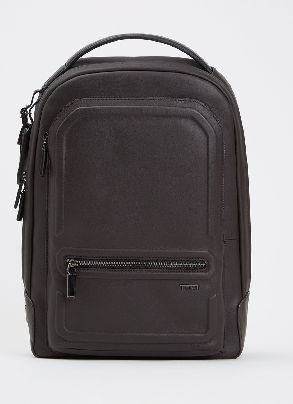 TUMI Harrison Bradner rugzak met 14 inch laptopvak - unisex - voorkant donkerbruin