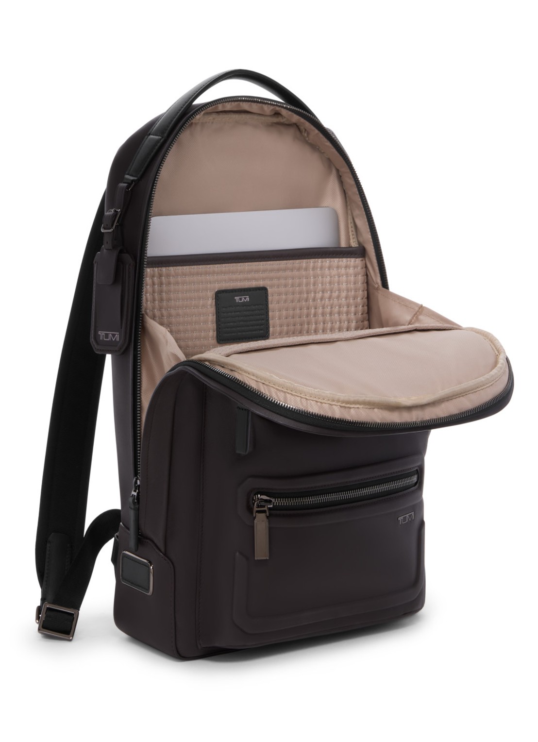 TUMI Harrison Bradner rugzak met 14 inch laptopvak - unisex - voorkant 2 donkerbruin
