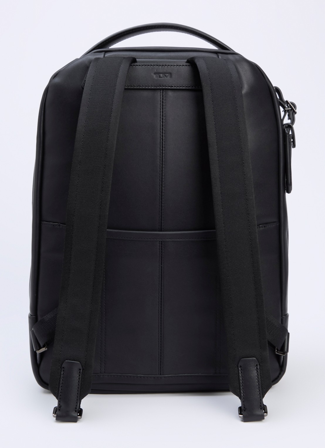 TUMI Harrison Bradner rugzak met leren details en 14 inch laptopvak - achterkant zwart