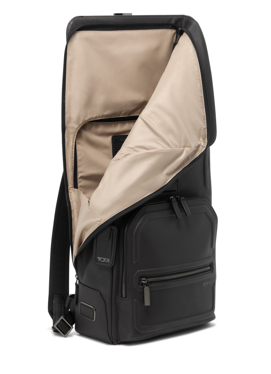TUMI Harrison Osborn rugzak met 15 inch laptopvak - unisex - voorkant 6 donkerbruin