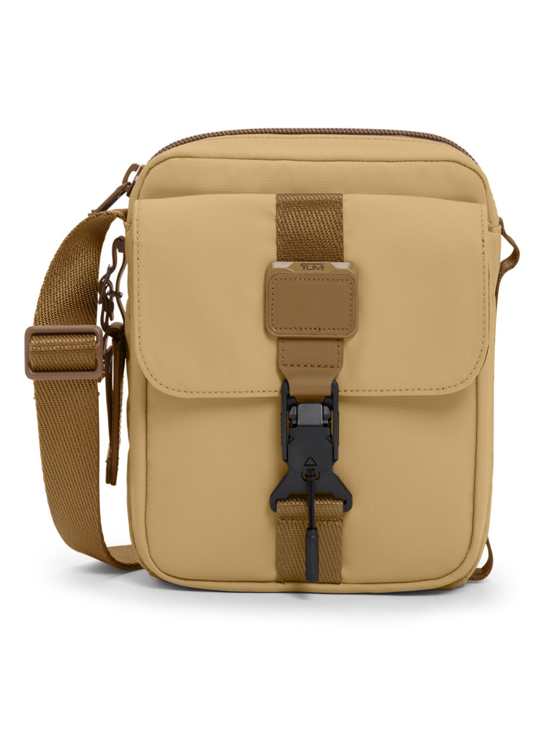 TUMI Junior crossbodytas met leren details - voorkant 2 khaki