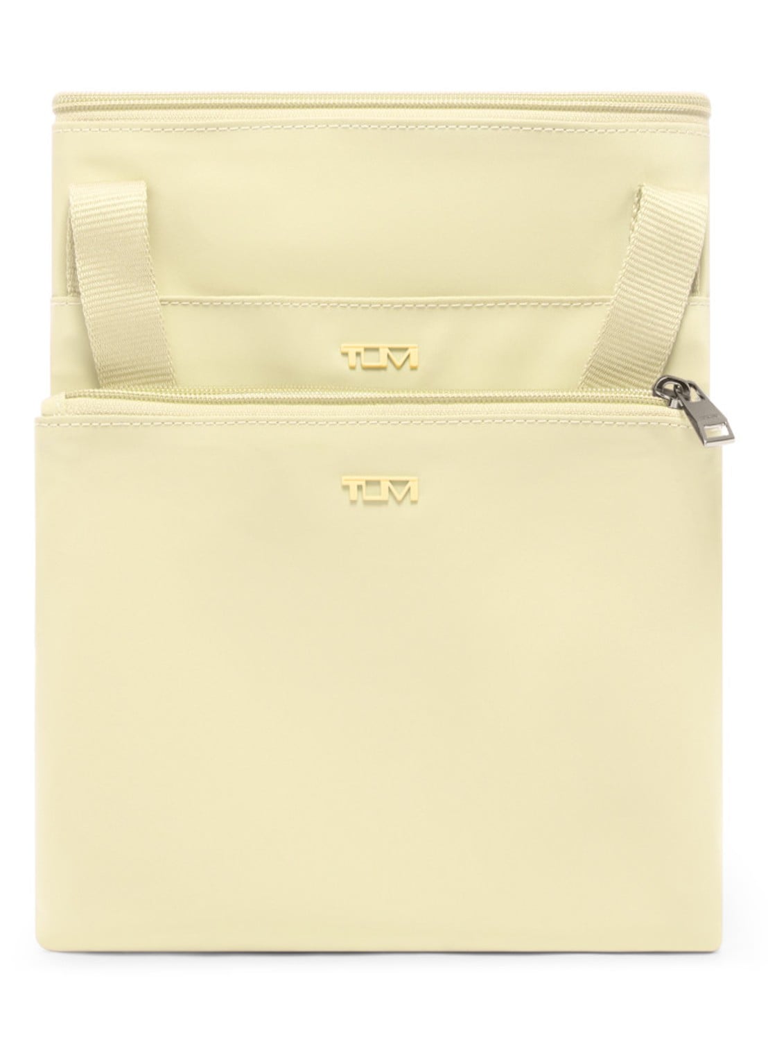 TUMI Just In Case Medium schoudertas met uitneembaar etui - achterkant 4 geel