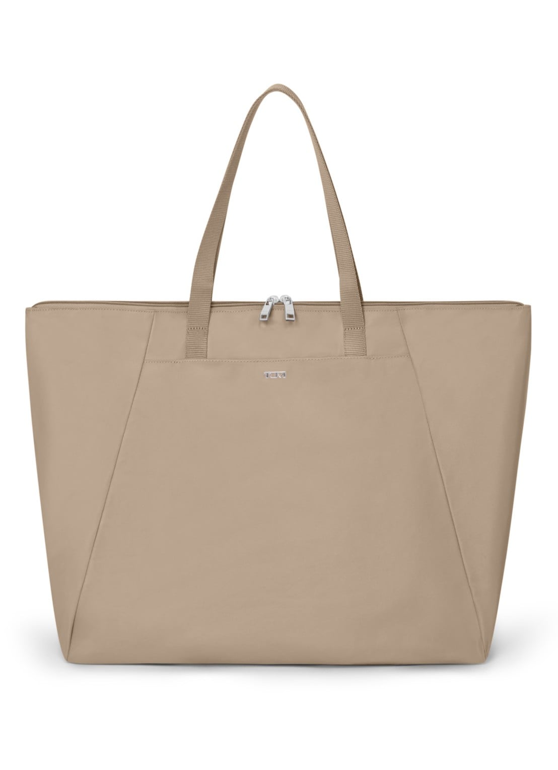 TUMI Just In Case schoudertas met uitneembaar etui - voorkant 2 beige