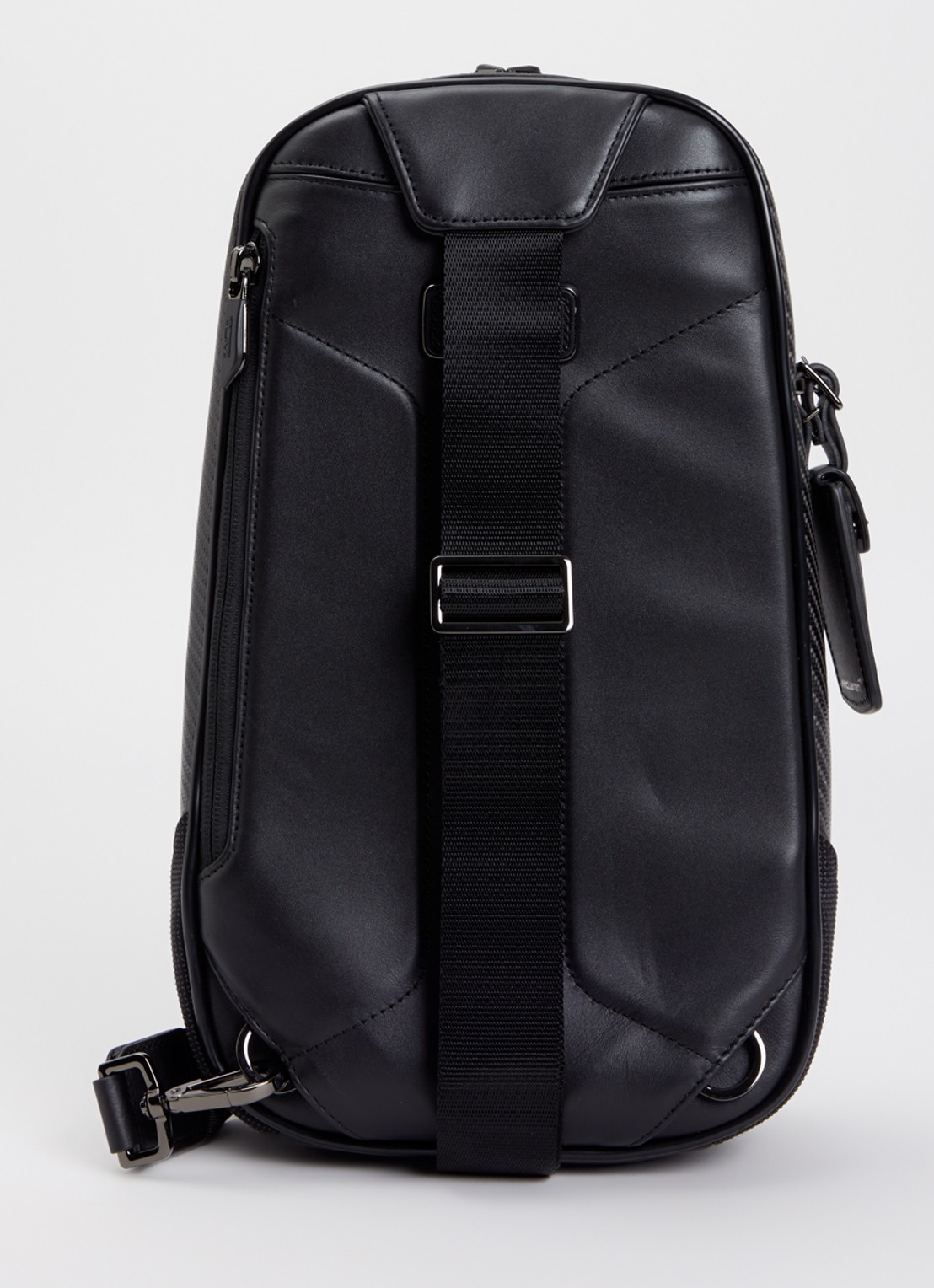 TUMI McLaren Torque Sling crossbodytas met leren details - achterkant 3 donkergrijs
