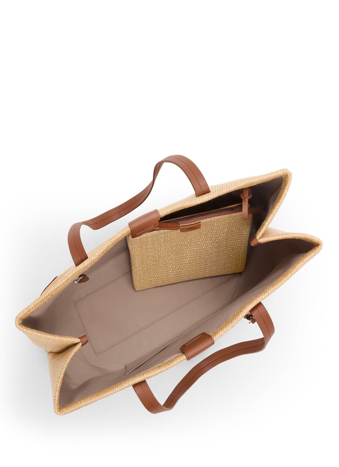 TUMI Milos schoudertas met uitneembaar etui - detail beige