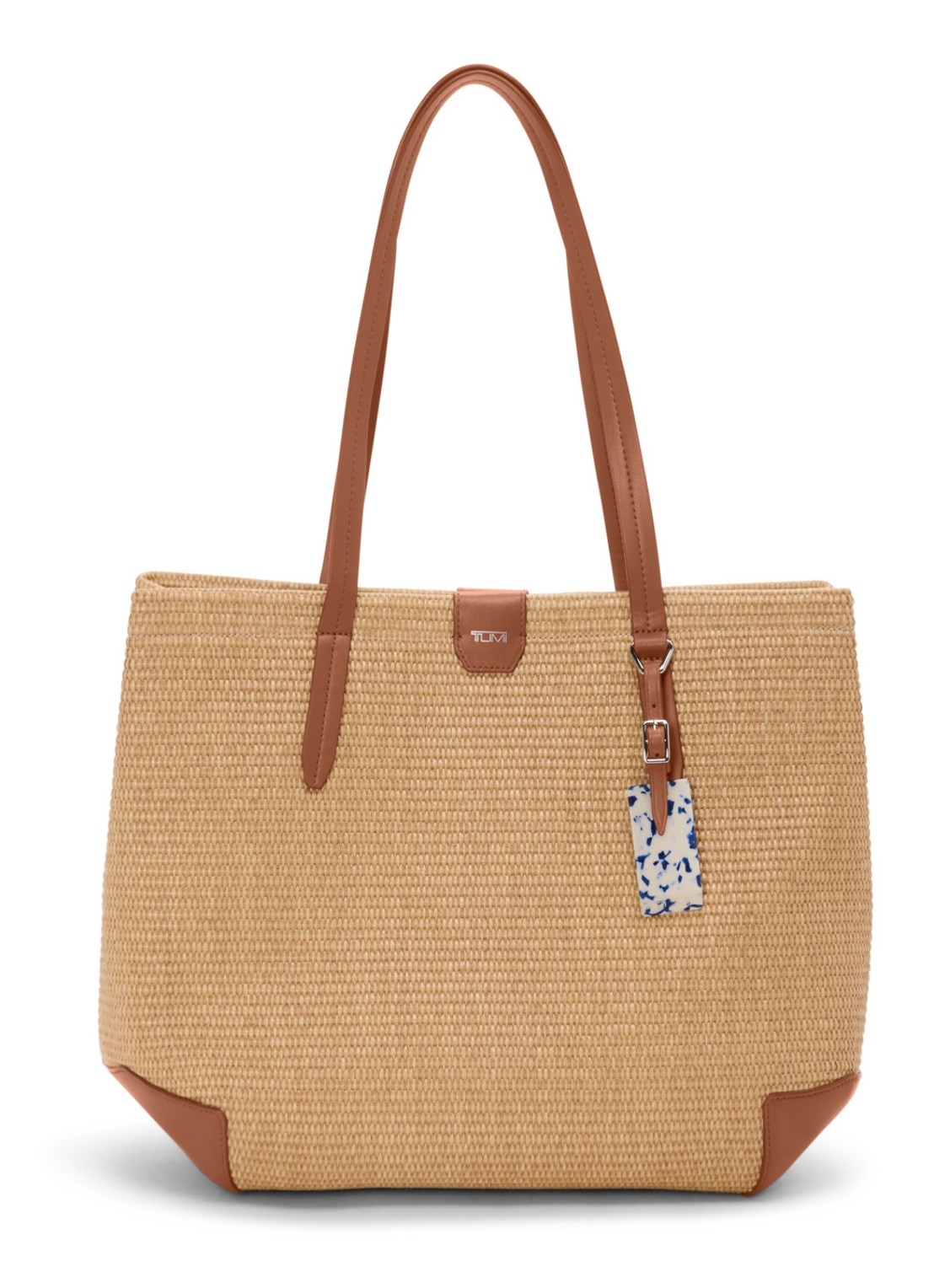 TUMI Milos schoudertas met uitneembaar etui - voorkant 5 beige