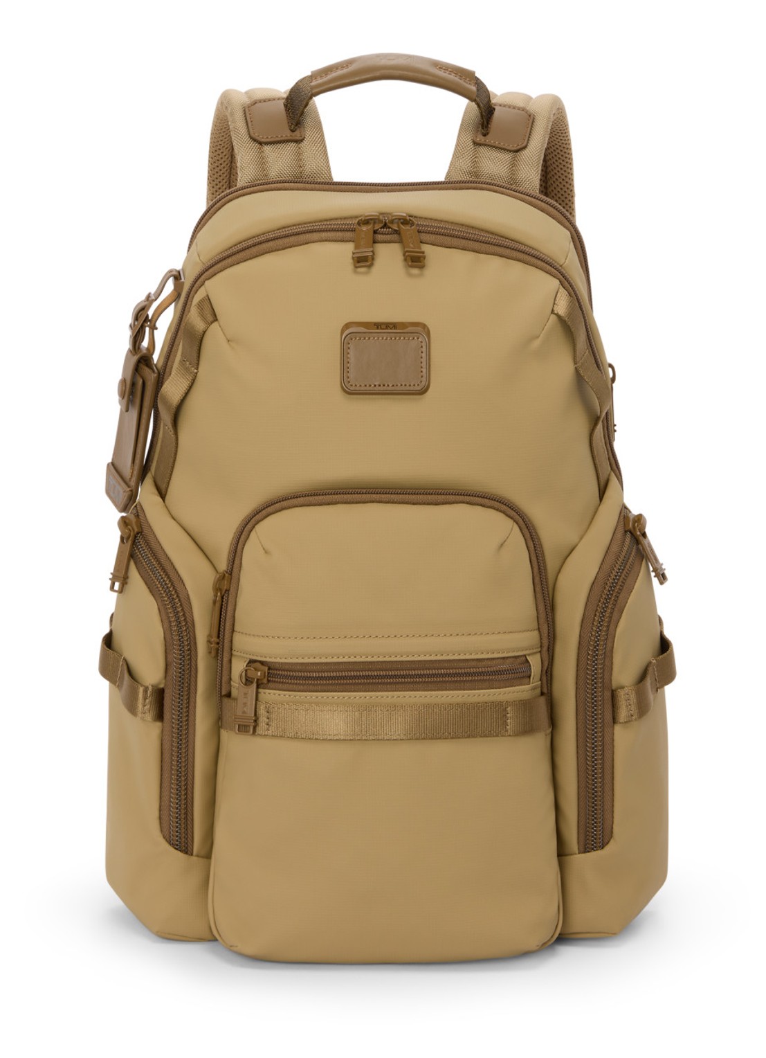TUMI Navigation rugzak met 16 inch laptopvak - voorkant 2 khaki