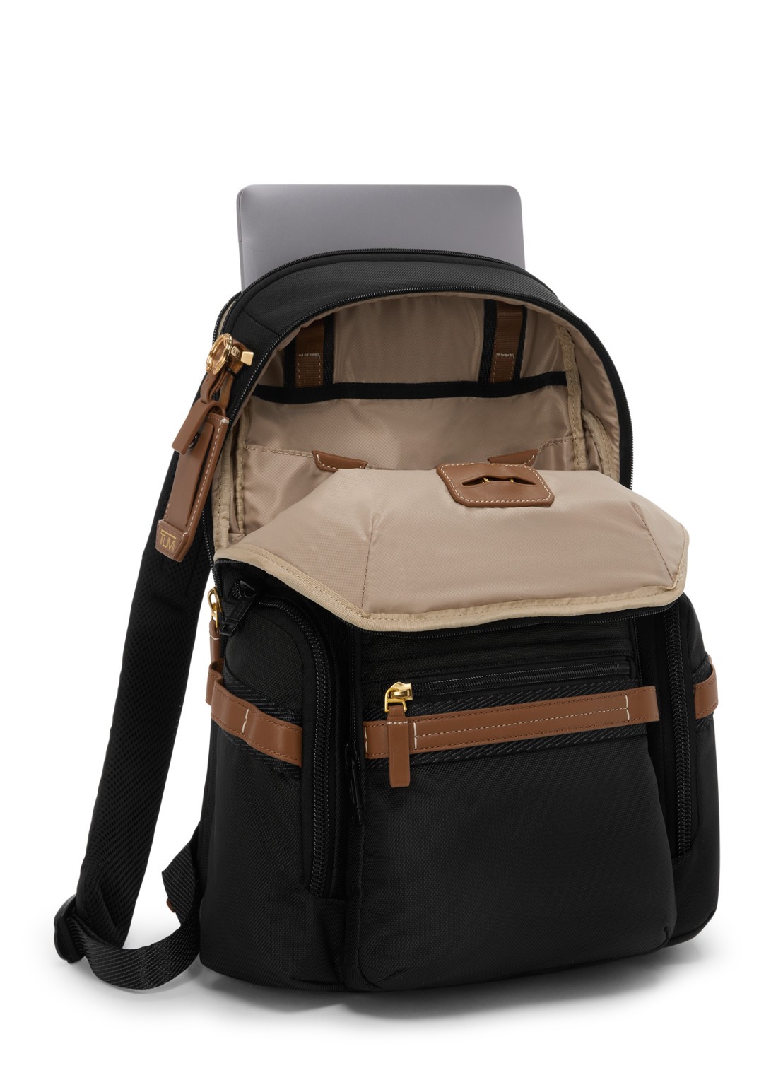 TUMI Navigation rugzak met 16 inch laptopvak - voorkant 6 zwart