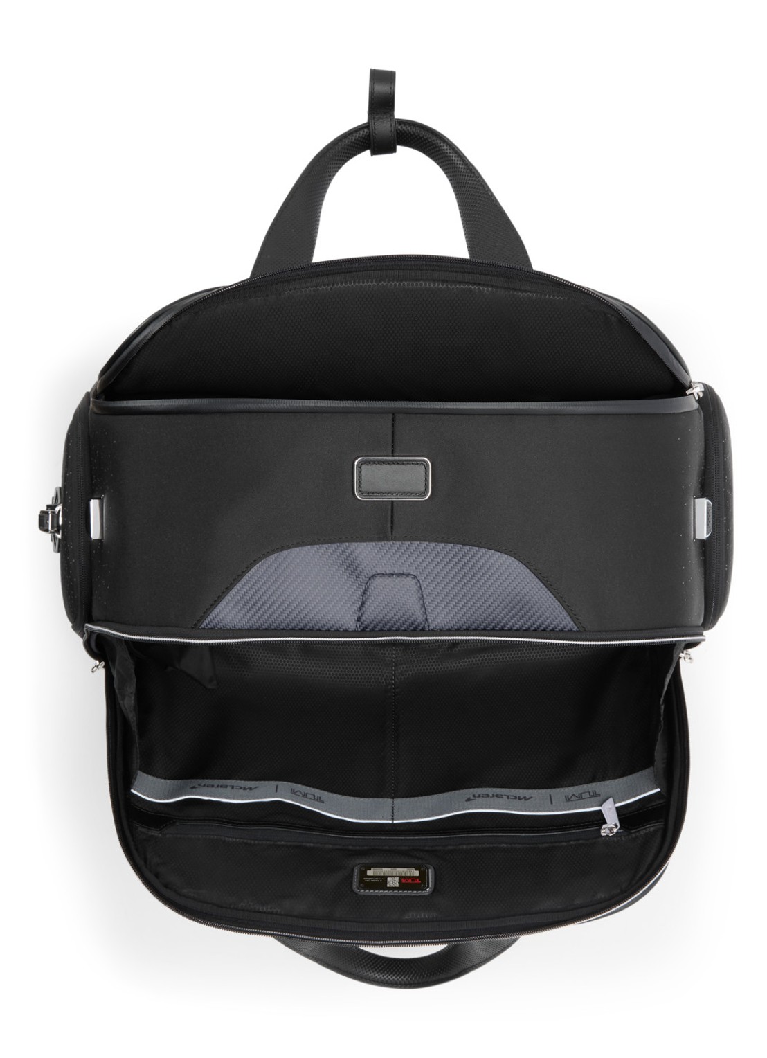 TUMI Quantum weekendtas met leren details - detail 4 donkerblauw