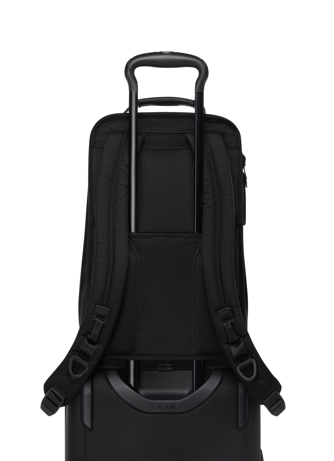 TUMI Rugzak met leren details en 16 inch laptopvak - achterkant 6 zwart