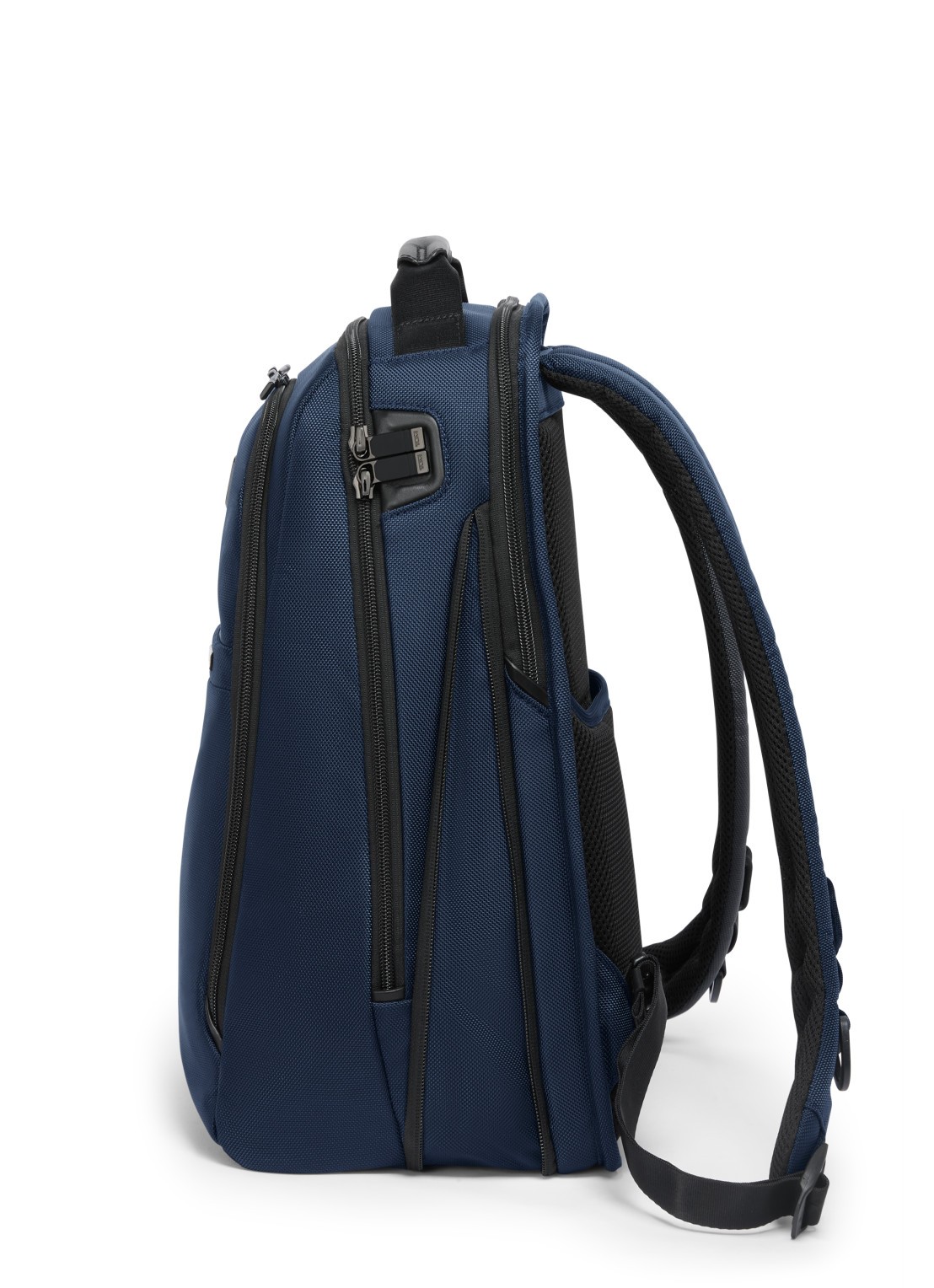 TUMI Rugzak met leren details en 16 inch laptopvak - detail 4 donkerblauw
