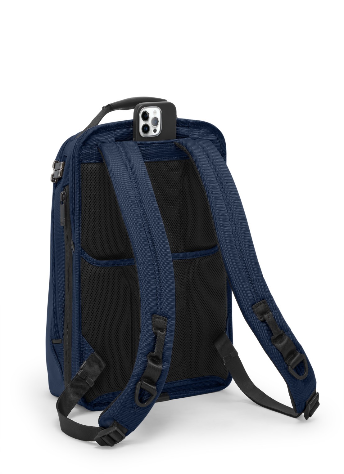 TUMI Rugzak met leren details en 16 inch laptopvak - detail 8 donkerblauw